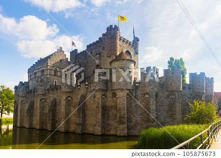 Gravensteen medieval castle at Ghent in Belgium 105875673