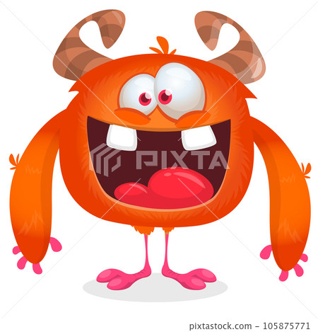 Funny cartoon monster. Vector monster illustration 105875771