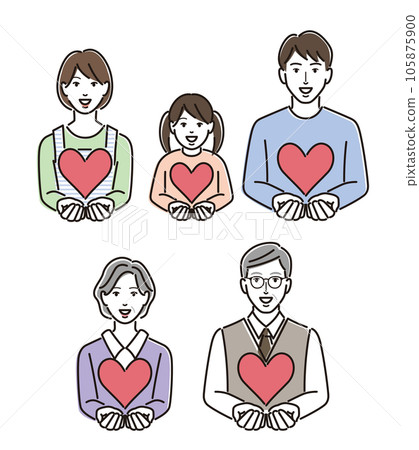 three generation family with heart three generation family with heart 105875900