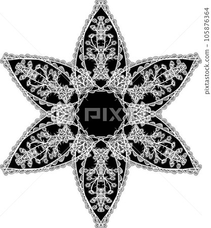 Ornament black mandala. 105876364