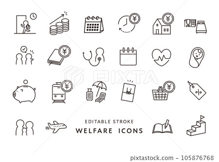 Welfare icon set 2 (monochrome) 105876768