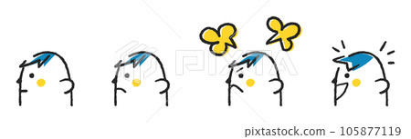 Emotions icon set illustration material of a man facing sideways Emotions icon set illustration material of a man facing sideways 105877119