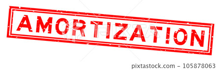 Grunge red amortization word square rubber seal stamp on white background 105878063