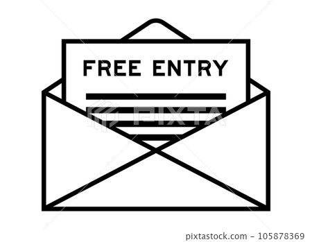 Envelope and letter sign with word free entry as the headline Envelope and letter sign with word free entry as the headline 105878369