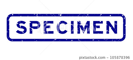 Grunge blue specimen word square rubber seal stamp on white background Grunge blue specimen word square rubber seal stamp on white background 105878396
