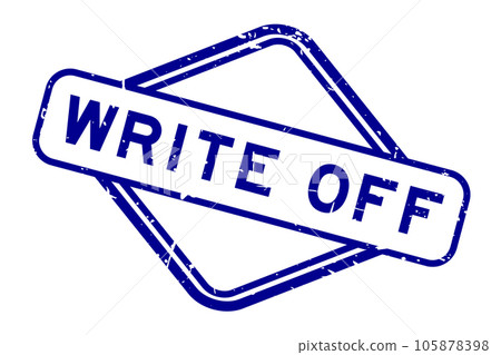 Grunge blue write off word rubber seal stamp on white background Grunge blue write off word rubber seal stamp on white background 105878398