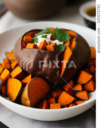 Cozy restaurant: detailed warm sweet potatoes neutral. Cozy restaurant: detailed warm sweet potatoes neutral. 105878781