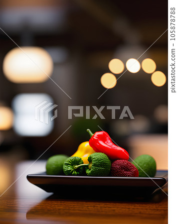 Pepper palette lighting details cozy restaurant closeup. Pepper palette lighting details cozy restaurant closeup. 105878788