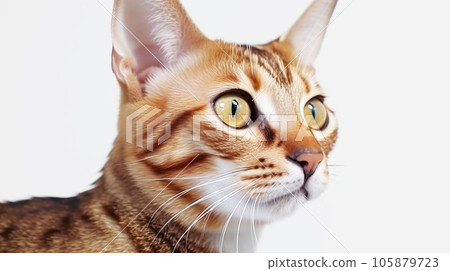 阿拉伯毛貓白色背景 105879723