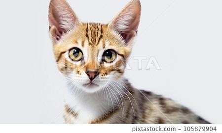 阿拉伯毛貓白色背景 阿拉伯毛貓白色背景 105879904