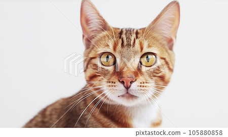 阿拉伯毛貓白色背景 105880858