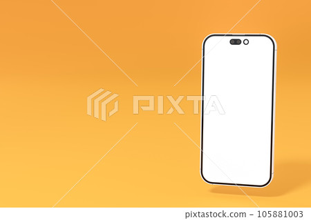 Mockup cellphone with blank white screen on bright yellow background. Modern blank screen mobile phone on bright yellow background. Template for design, advertising, messages and announcements Mockup cellphone with blank white screen on bright yellow background. Modern blank screen mobile phone on bright yellow background. Template for design, advertising, messages and announcements 105881003