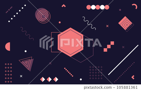 Group of memphis design elements isolated on a Group of memphis design elements isolated on a 105881361