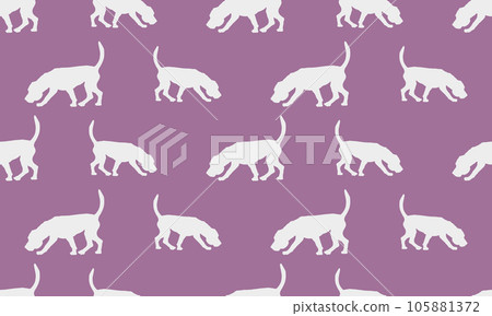 Dog silhouette. Walking and sniffing english 105881372