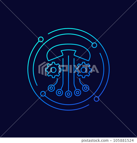 call settings icon, linear design 105881524