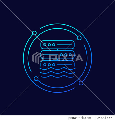 Data lake icon, linear design Data lake icon, linear design 105881536