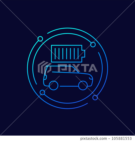 car and a full battery icon with suv 105881553