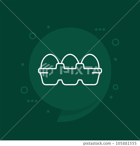 eggs in box icon, linear vector 105881555