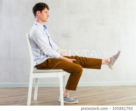 Physical jerks for office workers on chair 105881793