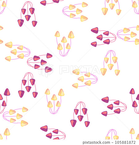 Hand drawn toadstool mushrooms seamless pattern. Magical fly agaric wallpaper. Hand drawn toadstool mushrooms seamless pattern. Magical fly agaric wallpaper. 105881872