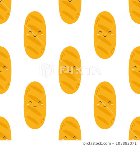 vector seamless pattern with cartoon loaf 105882071