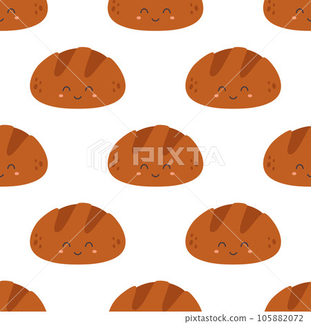 vector seamless pattern with bakery product, rye bread vector seamless pattern with bakery product, rye bread 105882072