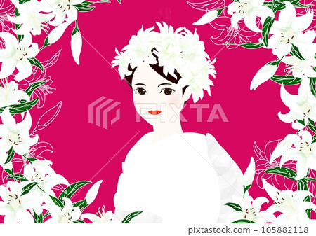 Bride in Casablanca frame decoration and pure white 105882118