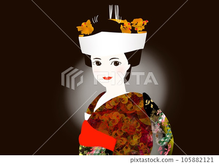 Bride in kimono with hidden horns 105882121