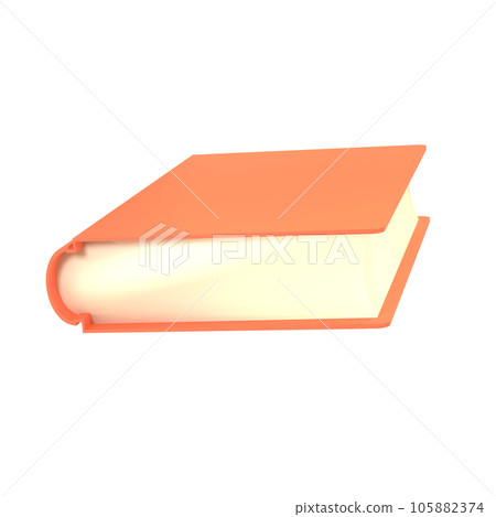 3d red cute empty notepad book stationery for school isolated background with clipping path. Simple render illustration. Design element for posters, banners, calendar 105882374