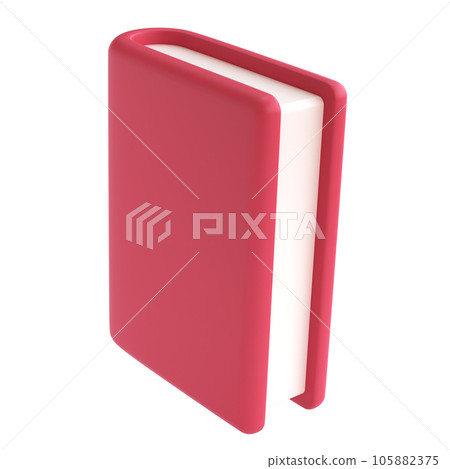 3d red cute empty notepad book stationery for school isolated background with clipping path. Simple render illustration. Design element for posters, banners, calendar 105882375
