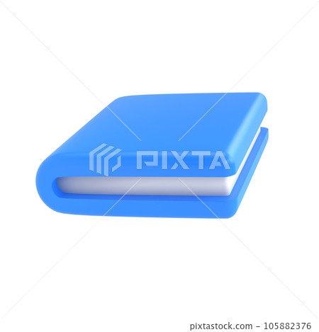 3d violet cute empty notepad book stationery for school isolated background with clipping path. Simple render illustration. Design element for posters, banners, calendar and greeting card 105882376