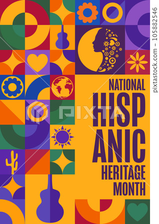 National Hispanic Heritage Month. Holiday concept. Template for background, banner, card, poster National Hispanic Heritage Month. Holiday concept. Template for background, banner, card, poster 105882546