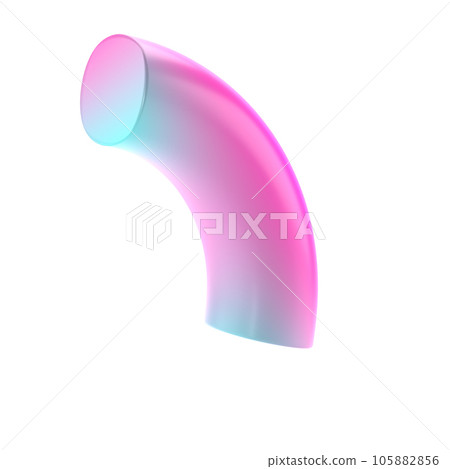 3d dimensional shape quarter donut geometric metal. Realistic glossy turquoise and lilac gradient luxury template decorative design illustration. Minimalist bright donut mockup isolated with clipping 3d dimensional shape quarter donut geometric metal. Realistic glossy turquoise and lilac gradient luxury template decorative design illustration. Minimalist bright donut mockup isolated with clipping 105882856