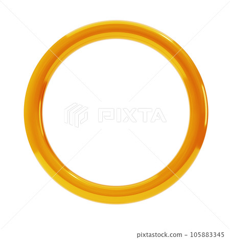 3d render shape metallic golden abstract ring. Glossy geometric primitive gold object round isolated with clipping path. Iridescent trendy design 3d render shape metallic golden abstract ring. Glossy geometric primitive gold object round isolated with clipping path. Iridescent trendy design 105883345