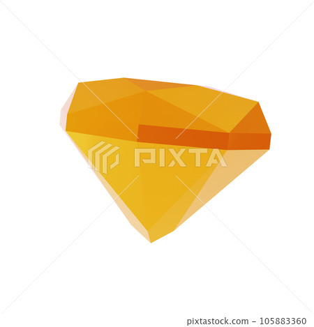 3d abstract shape golden diamant geometric. Realistic glossy gold color luxury template decorative design illustration. Minimalist bright mockup isolated with clipping path 105883360