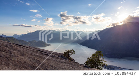 Rocky Cliffs and Trees on Canadian Mountain. Squamish, BC, Canada 105884437