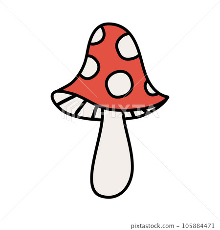 Vector retro groovy mushroom Vector retro groovy mushroom 105884471