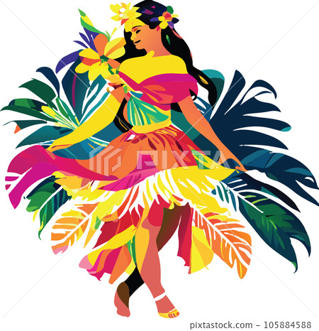hawaii hula dancers watercolor illustration ai hawaii hula dancers watercolor illustration ai 105884588