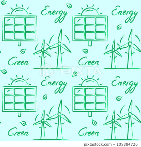 Seamless pattern with eco energy symbols 105884726