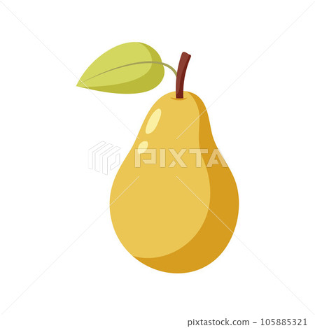Funny cartoon pear. Cute fruit. Vector food illustration isolated on white background 105885321