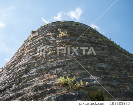 Old celtic castle tower wall close view background, Blarney castle in Ireland, old ancient celtic fortress Old celtic castle tower wall close view background, Blarney castle in Ireland, old ancient celtic fortress 105885823