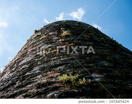 Old celtic castle tower wall close view background, Blarney castle in Ireland, dark celtic fortress Old celtic castle tower wall close view background, Blarney castle in Ireland, dark celtic fortress 105885824