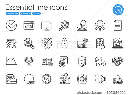 5g internet, Internet book and Face id line icons. Collection of Computer, Best manager, Elastic icons. Face detect, Cough, 5g wifi web elements. Inspect, Data analysis, Vacancy. Verify. Vector 5g internet, Internet book and Face id line icons. Collection of Computer, Best manager, Elastic icons. Face detect, Cough, 5g wifi web elements. Inspect, Data analysis, Vacancy. Verify. Vector 105886021