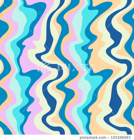 Seamless pattern with stripes. Wavy psychedelic lines. Vector illustration background. Texture for print, fabric, textile, wallpaper. Seamless pattern with stripes. Wavy psychedelic lines. Vector illustration background. Texture for print, fabric, textile, wallpaper. 105886065