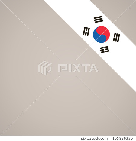 Corner ribbon flag of South Korea Corner ribbon flag of South Korea 105886350