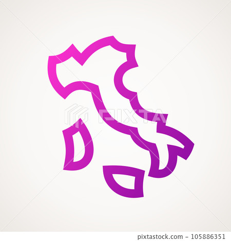 Italy - Stylized outline map Italy - Stylized outline map 105886351