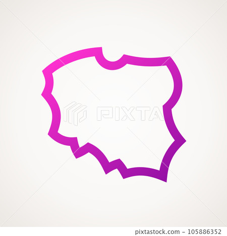 Poland - Stylized outline map 105886352