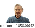 old woman on a white background 105886642