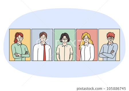 Portraits of diverse employees posing 105886745