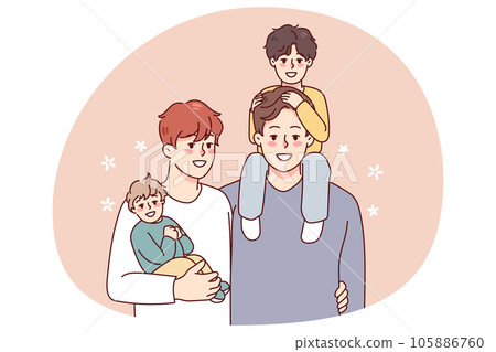 Homosexual men with adopted kids 105886760